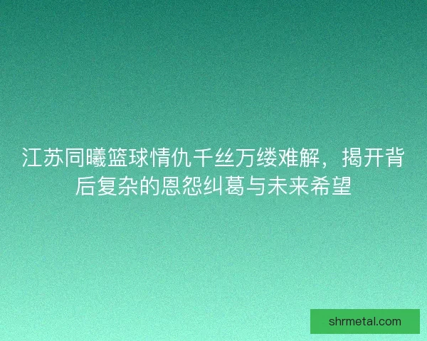 江苏同曦篮球情仇千丝万缕难解，揭开背后复杂的恩怨纠葛与未来希望